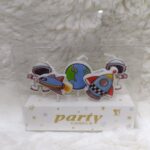 Cupcake Astronaut's Wax Candles (Multi Color, Pack of 5)